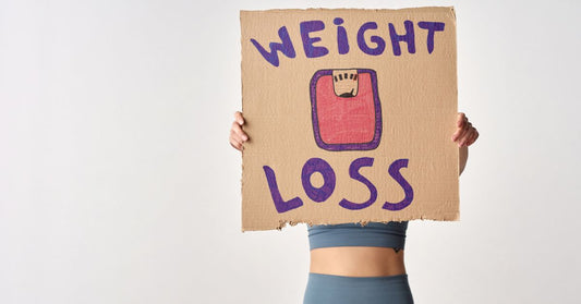 Signboard promoting weight loss tips and healthy lifestyle choices
