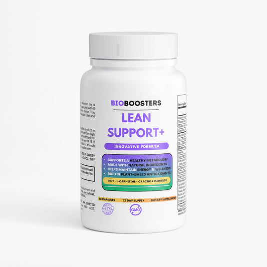 BioBoosters Lean Support+ supplement bottle on a white background